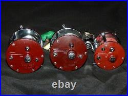 Vintage Red Penn Peer No. 209 Fishing Reels & No 9 & Manual, Penn Reel Lot USA