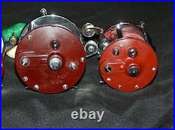 Vintage Red Penn Peer No. 209 Fishing Reels & No 9 & Manual, Penn Reel Lot USA