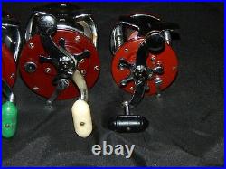 Vintage Red Penn Peer No. 209 Fishing Reels & No 9 & Manual, Penn Reel Lot USA