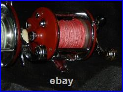 Vintage Red Penn Peer No. 209 Fishing Reels & No 9 & Manual, Penn Reel Lot USA