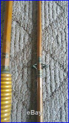 Vintage Split Bamboo Casting Rod Big Game 2 piece 6' ocean Montague With Penn Reel