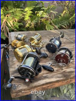 Vintage big game fishing reels saltwater. All Sold As A Lot. Will Not Breakout