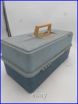 Vintage fishing Tackle Box Plano 7200 penn reels Cisco kid lures Rapalas bait