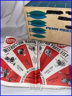 Vintage fishing reel Penn reels 109MF WithBox And Instruction manual /repair