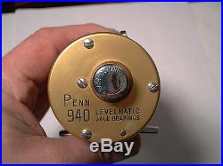 Vintage old fishing reel Penn 940 Levelmatic Bait Casting Reel with Box