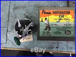 Vintage penn surfmaster 250 in box fishing reel