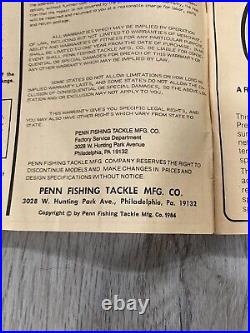 Vintage rare Penn 113hlw 4/0 wide spool senator reelNEW IN BOX