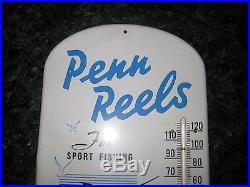 Vntg Penn Reels Sport Fishing Advertising Thermometer