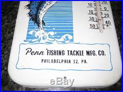 Vntg Penn Reels Sport Fishing Advertising Thermometer