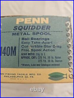 Vtg 1976 Nos Penn Squidder 140 Fishing Reel Original Box Acessories