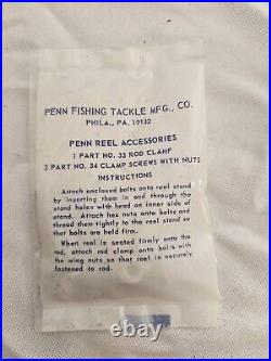 Vtg 1976 Nos Penn Squidder 140 Fishing Reel Original Box Acessories