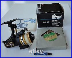 Vtg Mint In Box Penn 440 SS Spinning Reel + Bean's Double L Floating Fly Line