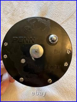 Vtg PENN LONG BEACH 60 BAITCAST Fish Fishing Reel Offshore Left Handed EUC