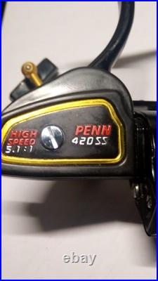 Vtg Penn 420ss Hi Speed Spinning Reel Excellent Looking Condition Not Serviced