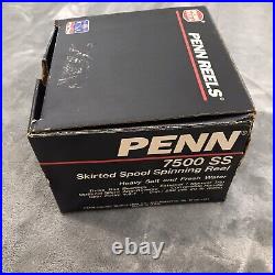 Vtg Penn 7500 SS Spinning Reel with Box and Paperwork Saltwater Made in the USA