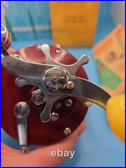 Vtg Penn PEER No. 290 Red, Chrome With Yellow Knob Never Used