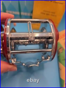 Vtg Penn PEER No. 290 Red, Chrome With Yellow Knob Never Used