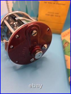 Vtg Penn PEER No. 290 Red, Chrome With Yellow Knob Never Used