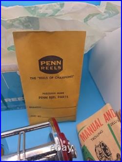 Vtg Penn PEER No. 290 Red, Chrome With Yellow Knob Never Used