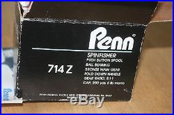 Vtg Penn Z Series Spinfisher 714Z Ultrasport Spinning Reel +Box, Wrench, Manual
